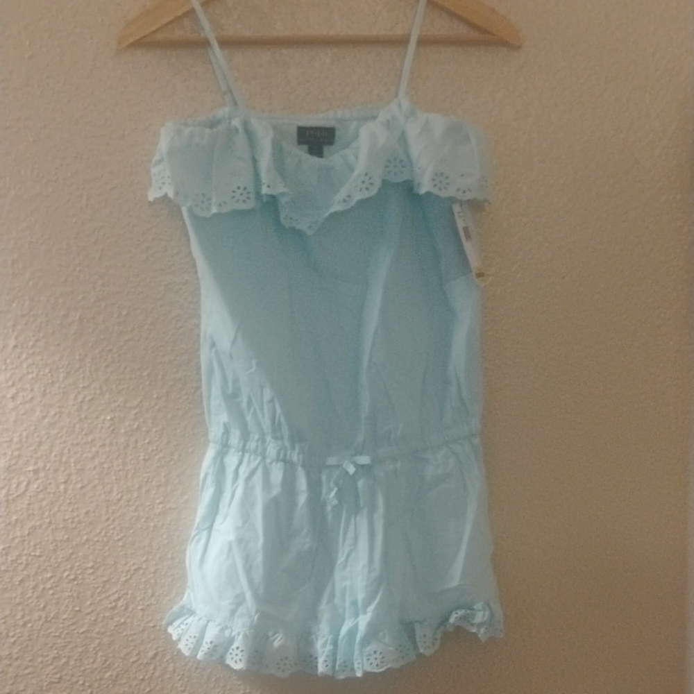 Ralph Lauren Blue Eyelet Romper